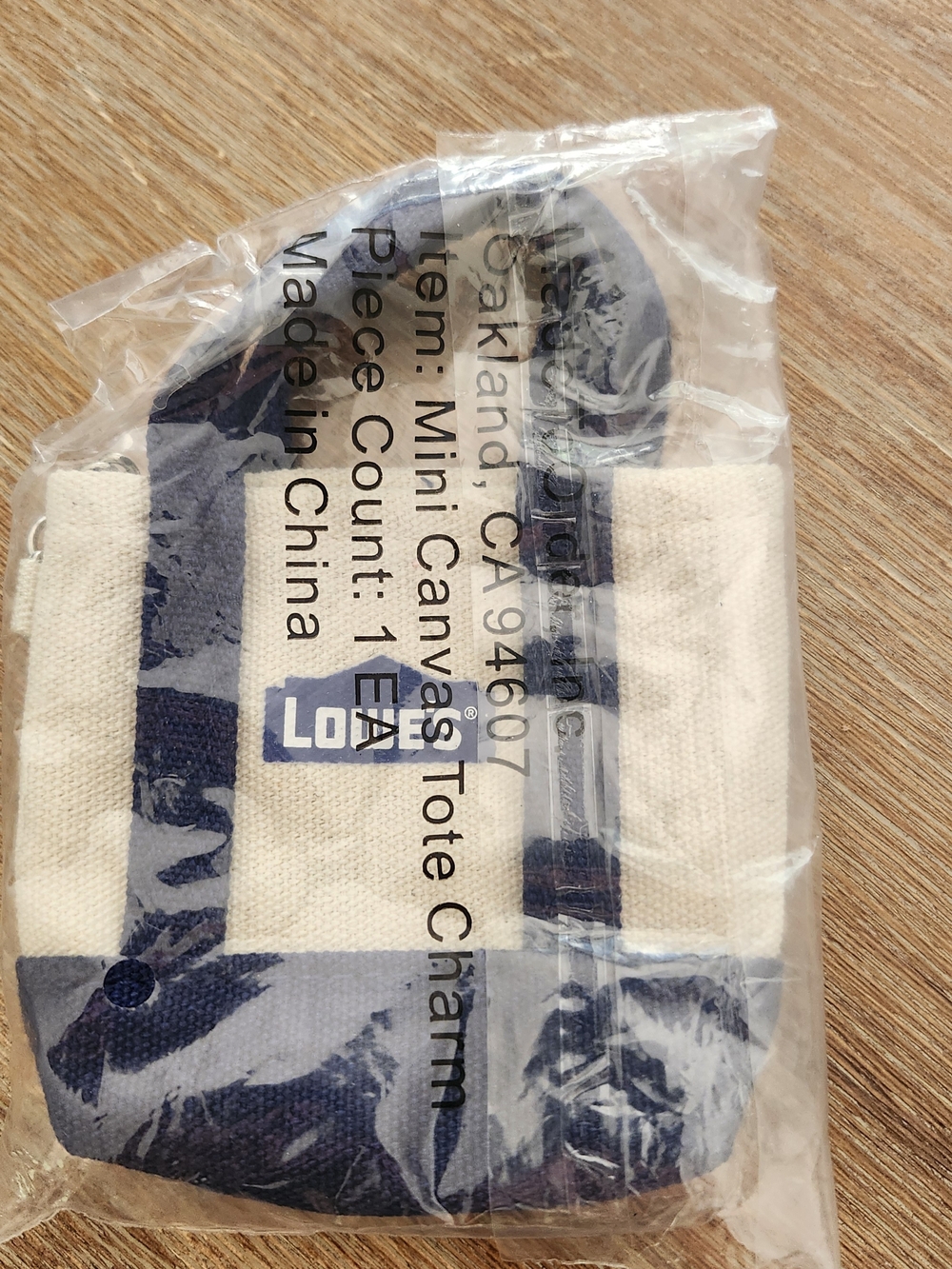New Lowrd Mini Canvas Tote Charm Keychain